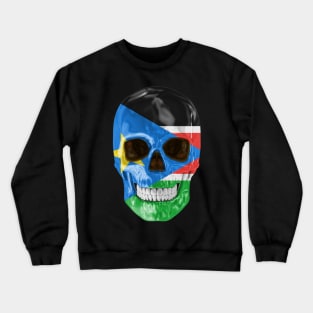 South Sudan Flag Skull - Gift for South Sudanese With Roots From South Sudan Crewneck Sweatshirt